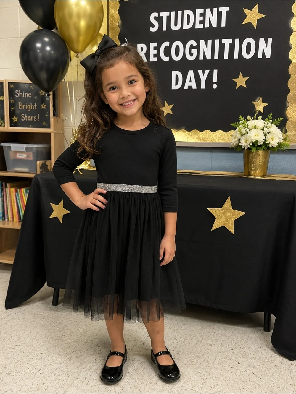 GAP Kids Black Top with Subtle Crew Neck